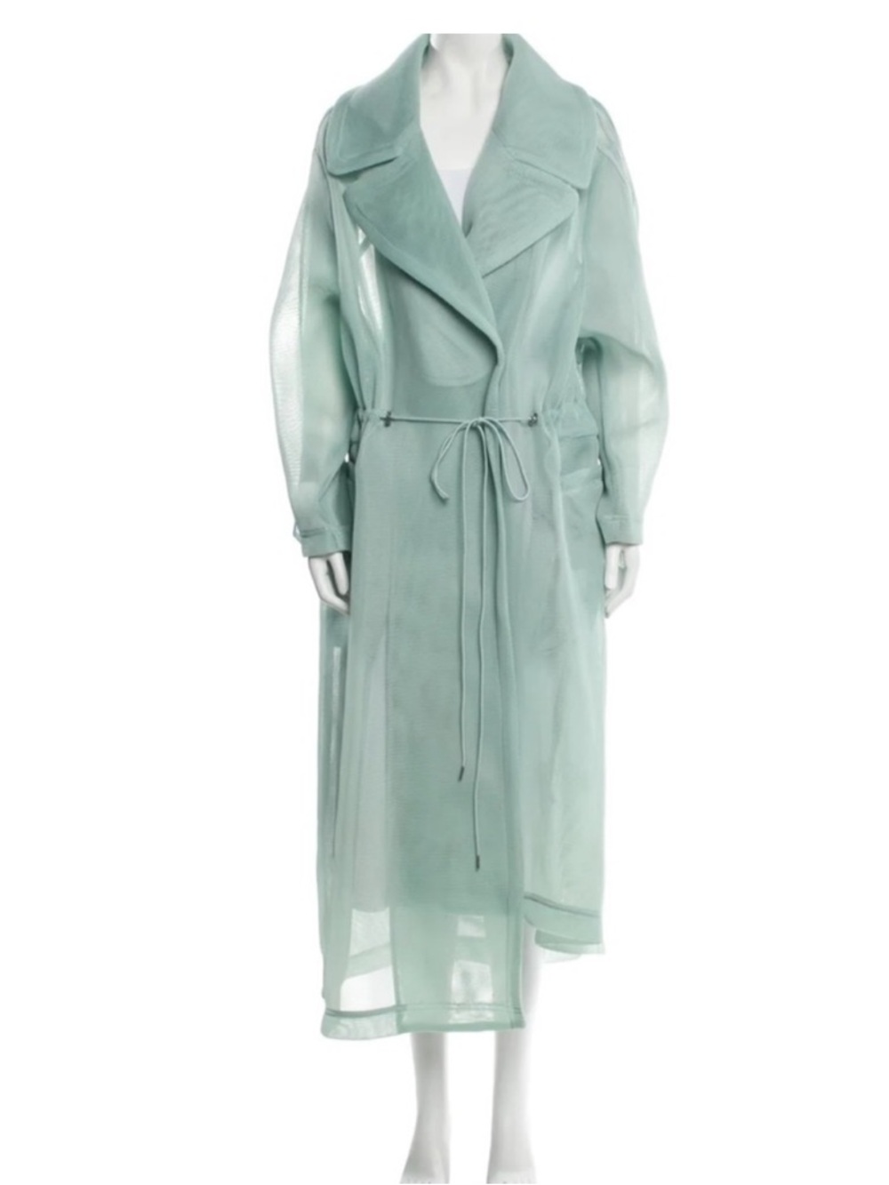 The Beyoncé Ivy Park Adidas Long Mesh Mint Green Trench Coat